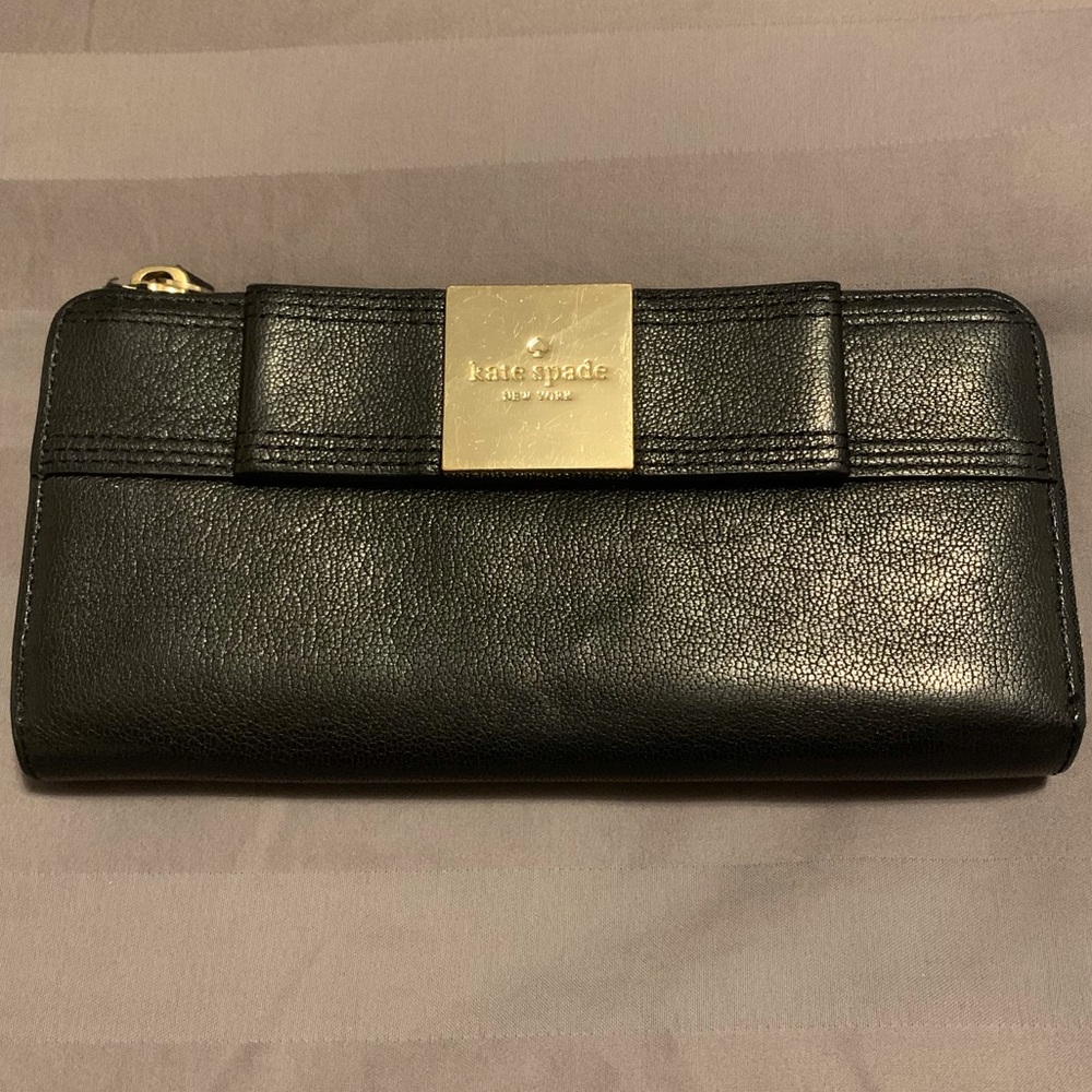 Kate Spade continental wallet with gold hardware